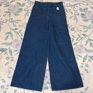 Vintage Time and Place 70s Bell Bottom Wide-Leg Blue Jeans